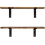 Hanah Home Lam022 Estantería Decorativa de Madera en Nogal (2 Piezas)